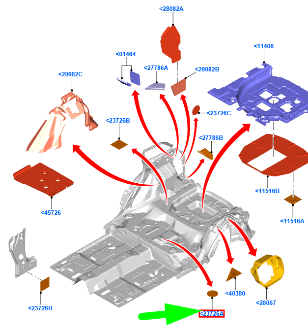 new ford kuga mk3 cx482 rear round adhesive tape 3m51-r016c62-aa 1306996