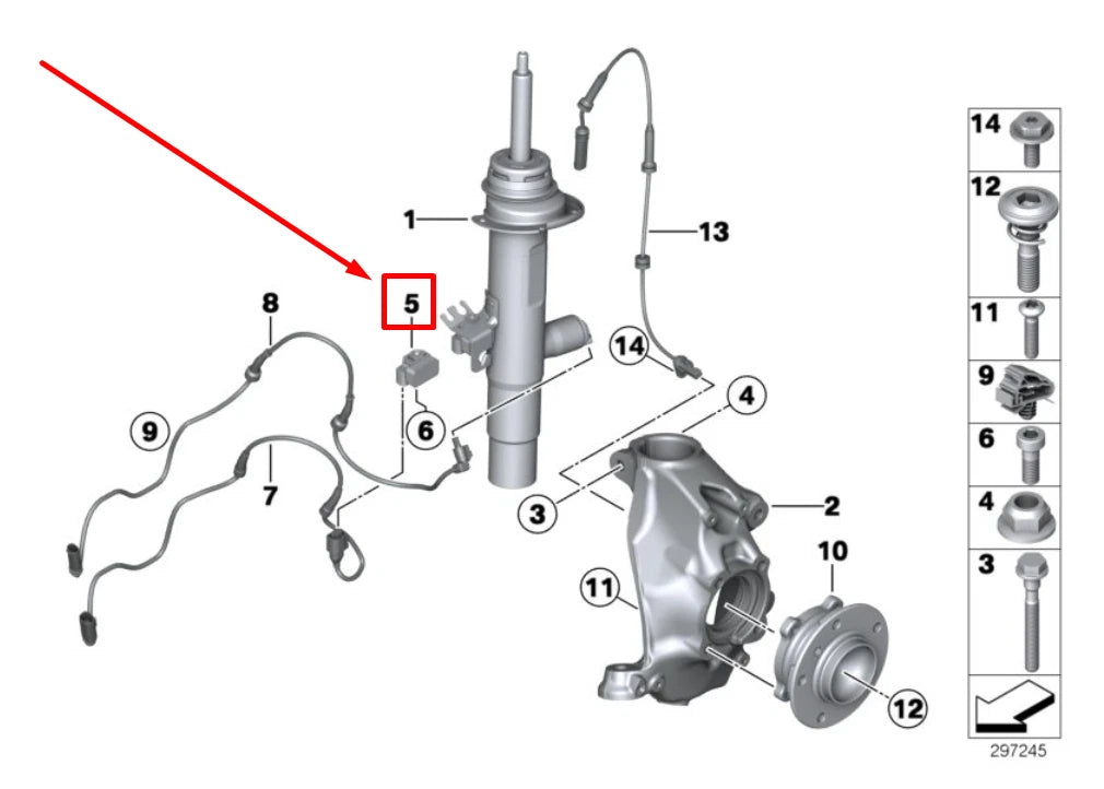 NEW BMW 2 COUPE F22, F87 FRONT ACCELERATION SENSOR 37155A0F905 5A0F905