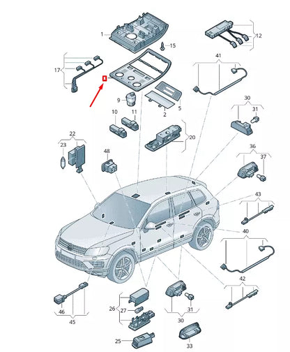NEW VW TOUAREG 7P MK2 FRONT INTERIOR LIGHT TRIM 7P6947133G81U