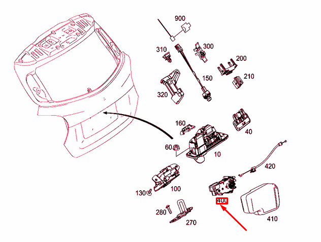 NEW MERCEDES-BENZ GLA X156 REAR PANEL DOOR DRIVE SYSTEM A2047500060 ORIGINAL