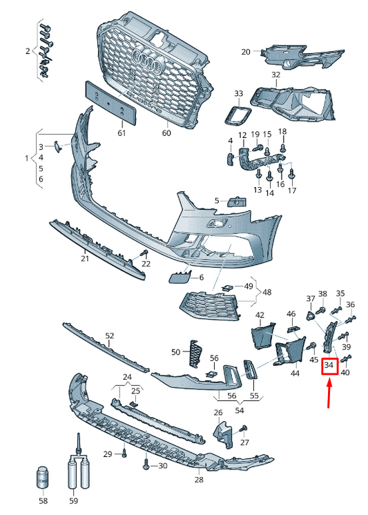 NEW AUDI RS3 FRONT LEFT BUMPER AIR GUIDE INSERT 8V4807341 ORIGINAL