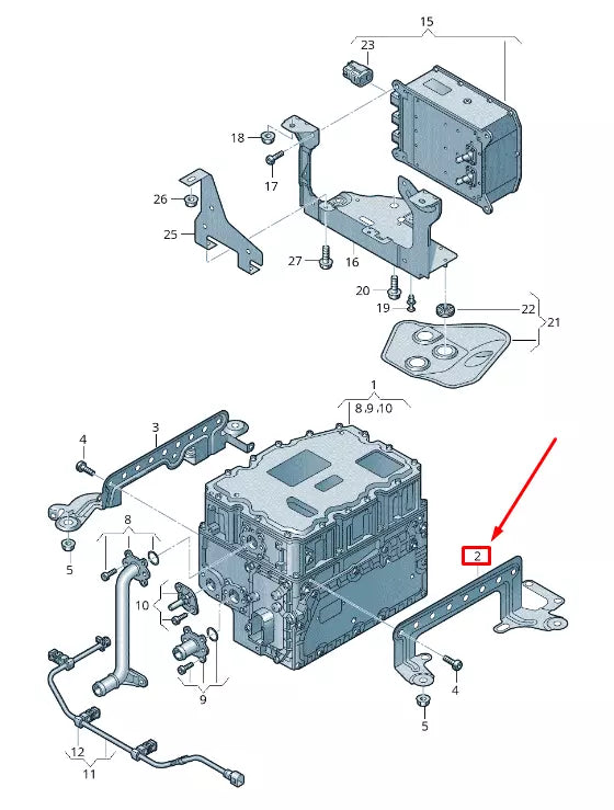 NEW VW TOUAREG CR LEFT POWER AND CONTROL ELECTRONICS BRACKET 4M0907347F