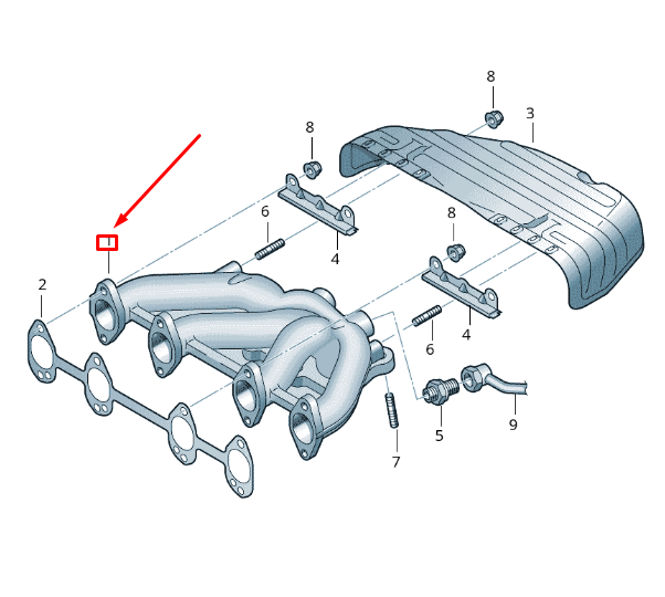 new volkswagen caddy 2k mk3 exhaust manifold 06a253031bj original