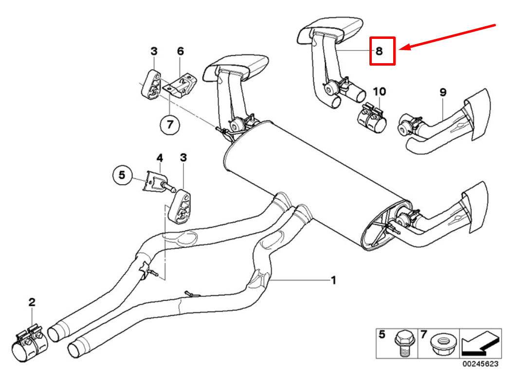 new bmw x5 e70 exhaust pipe tip 18307562545 7562545 original
