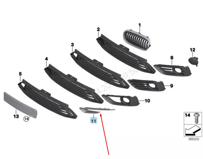 NEW BMW 2 F45 FRONT BUMPER RIGHT FINISHER TRIM 51117347228 7347228 2015 ORIGINAL
