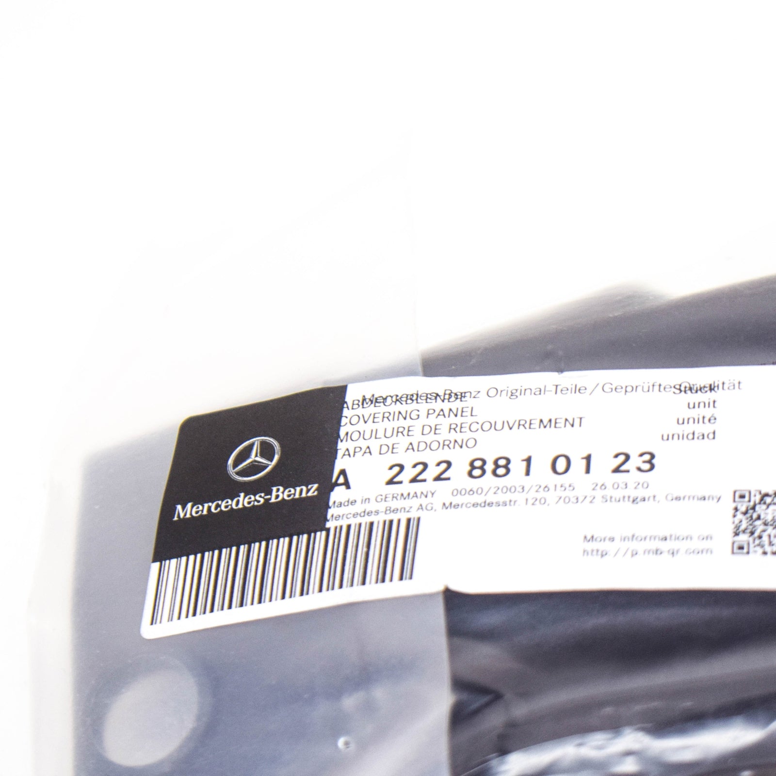 NEW MB S W222 LEFT MAJOR ASSEMBLY COMPARTMENT COVER TRIM A2228810123 ORIGINAL