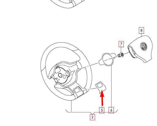NEW VW LOAD UP STEERING WHEEL TRIM 1S0498685AN0R