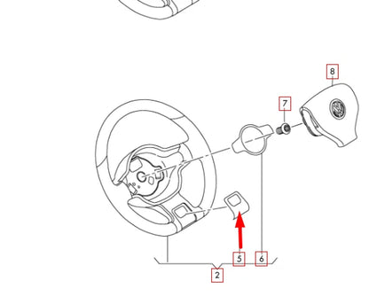 NEW VW LOAD UP STEERING WHEEL TRIM 1S0498685AN0R