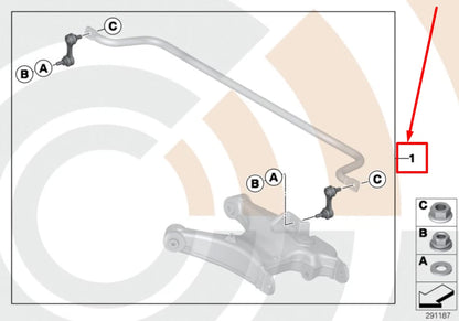 NEW BMW 5 E39 ANTI-ROLL BAR LINKS REPAIR KIT 2296223 33322296223 ORIGINAL