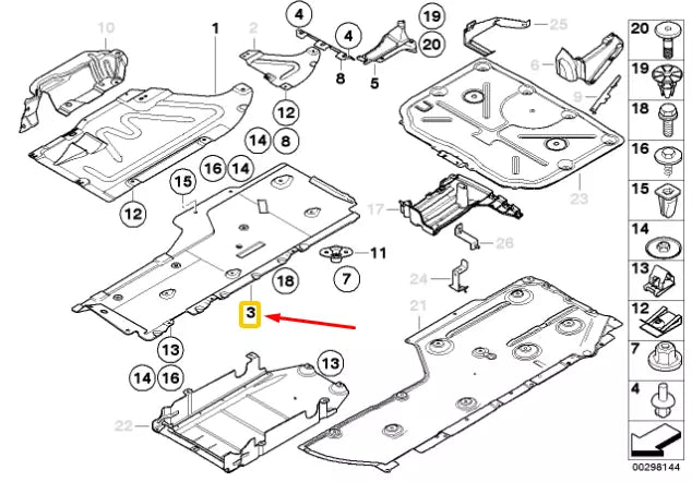 NEW BMW 3 TOURING E91 RIGHT SIDE UNDERBODY COVER 51757059392 7059392 ORIGINAL