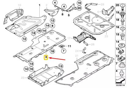 NEW BMW 3 TOURING E91 RIGHT SIDE UNDERBODY COVER 51757059392 7059392 ORIGINAL