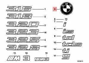 NEW BMW E36 WAGON BMW EMBLEM BADGE 8238420 51148238420 ORIGINAL