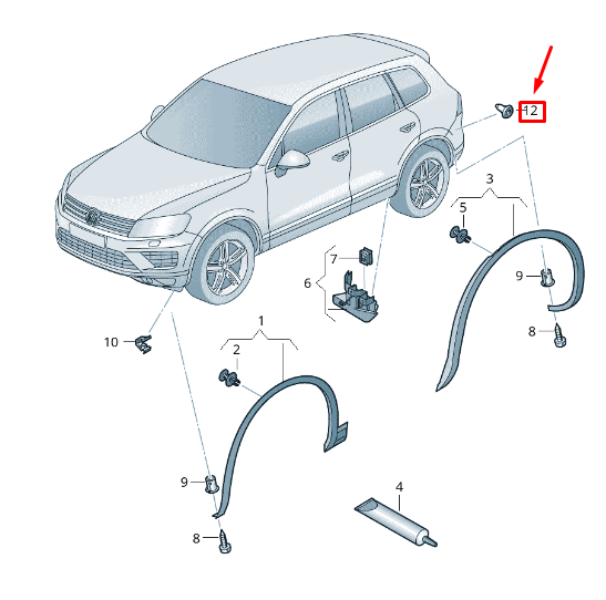 new vw touareg 7p mk2 rear wheel cover grommet 3c0853586 original