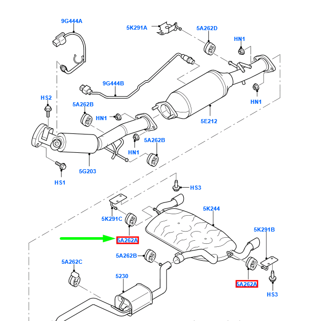 new ford focus mk2 exhaust hanger rubber 1688752 9m5y-5a262-aa original