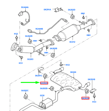 new ford focus mk2 exhaust hanger rubber 1688752 9m5y-5a262-aa original