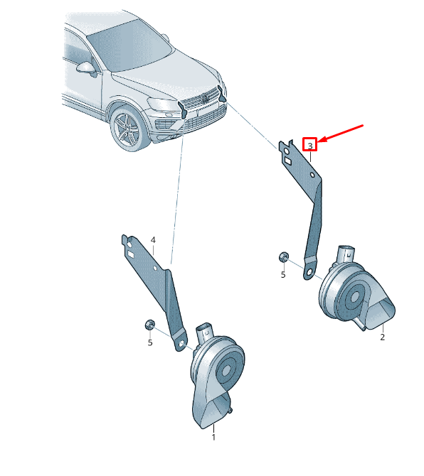 NEW VW TOUAREG 7P MK2 HIGH TONE HORN SIGNAL RETAINER 7P6951182F ORIGINAL