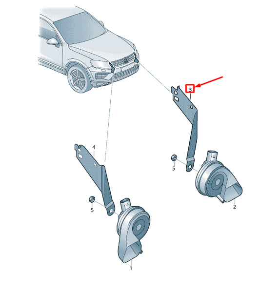 NEW VW TOUAREG 7P MK2 HIGH TONE HORN SIGNAL RETAINER 7P6951182F ORIGINAL