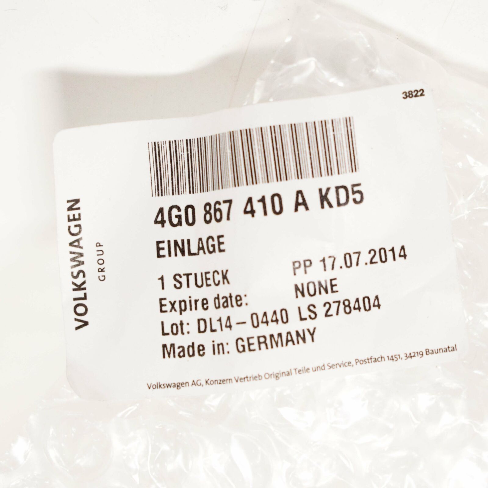 NEW AUDI A6 4G C7 FRONT RIGHT DOOR TRIM INSERT 4G0867410AKD5 ORIGINAL