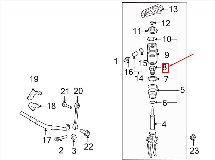 NEW AUDI Q7 4L FRONT STRUT BUMP STOP 7L0412303A ORIGINAL