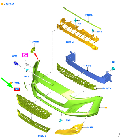 new ford focus mk4 radiator grille 2303857 original