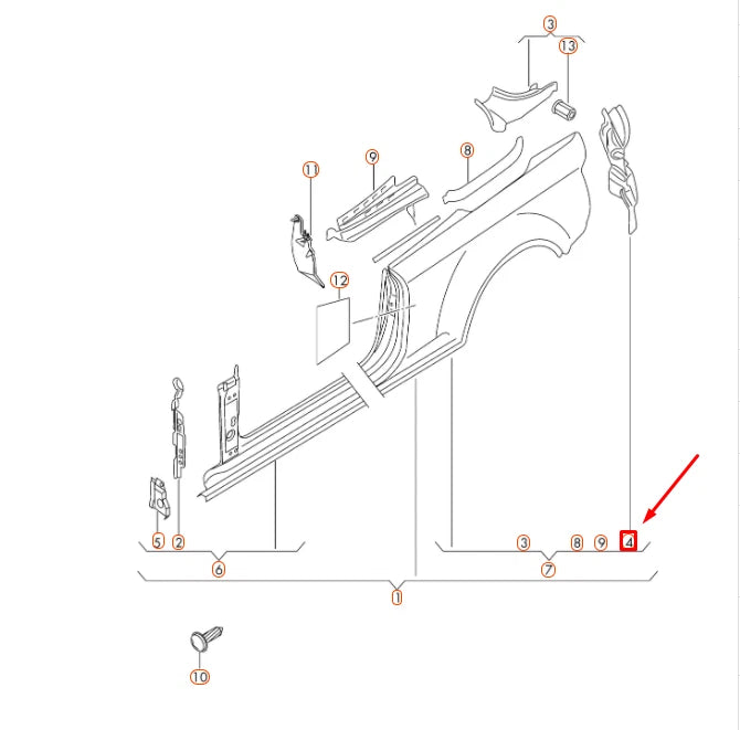 NEW AUDI A5 8F REAR RIGHT TAIL LIGHT POCKET INSERT PLATE 8T0809650A ORIGINAL