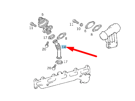 NEW MERCEDES-BENZ E W210 EGR TUBE PIPE A6041420064 ORIGINAL