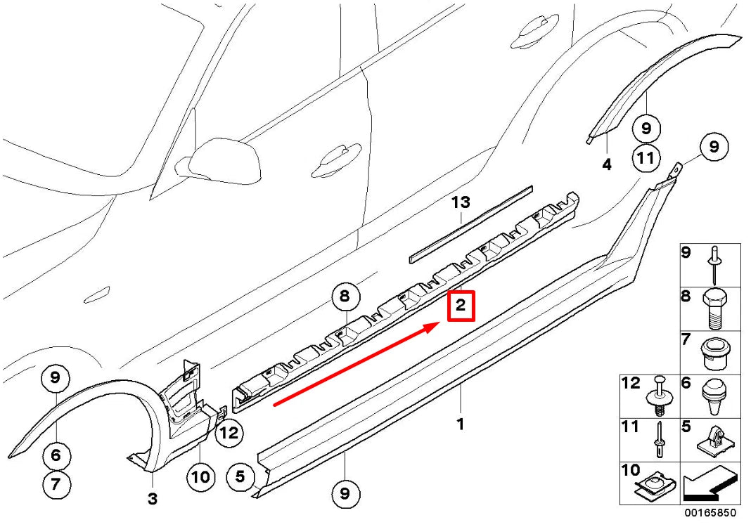 NEW BMW X3 E83 LEFT DOOR SILL COVER REINFORCEMENT 3330869 51713330869 ORIGINAL