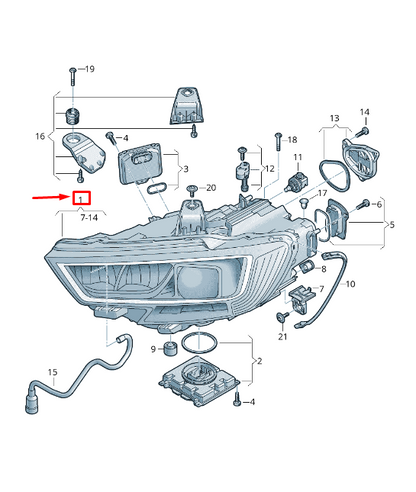 new audi a3 sportback 8v front right headlight lhd 8v0941774e original
