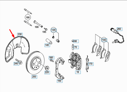 NEW MERCEDES-BENZ GLE W166 FRONT RIGHT PROTECTION PLATE A1664210220 ORIGINAL