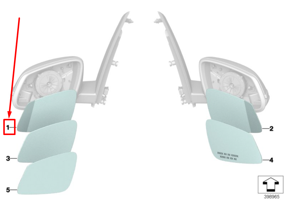 new bmw 2 f45 front left door mirror glass 7377975 51167377975 original