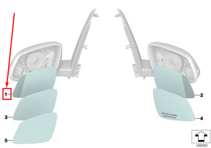 new bmw 2 f45 front left door mirror glass 7377975 51167377975 original