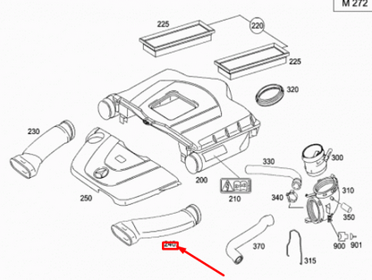 NEW MERCEDES-BENZ SLK R171 LEFT AIR INTAKE HOSE A2720941982 ORIGINAL