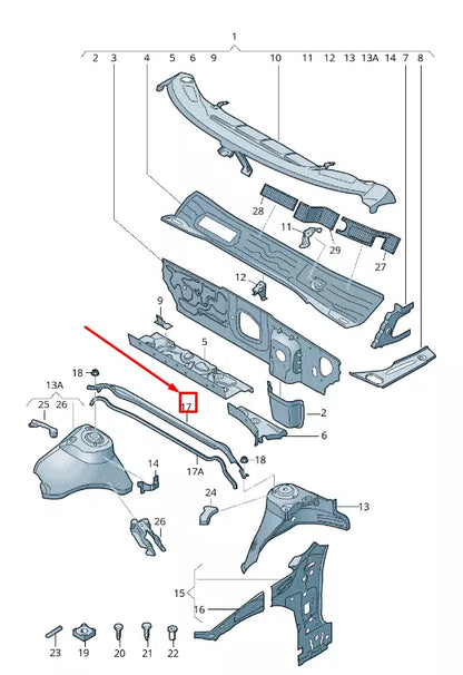 NEW AUDI RS3 FRONT PANEL WATER BOX 8V0805275