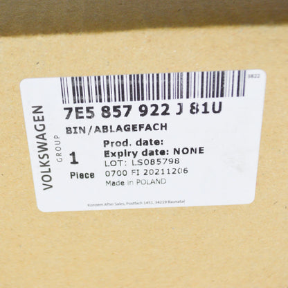 NEW VW TRANSPORTER T5 DASH CENTRE STOWAGE COMPARTMENT LHD 7E5857922J81U ORIGINAL