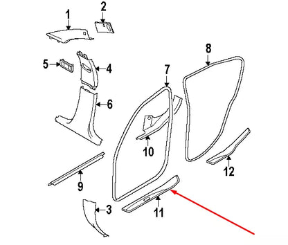 NEW BMW 3 E90 FRONT RIGHT DOOR M SPORT SILL STRIP 51477907152 2008 ORIGINAL