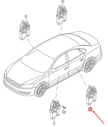 NEW VW PASSAT B7 REAR LEFT DOOR WINDOW CONTROL MOTOR 3AA959703BVW3 ORIGINAL