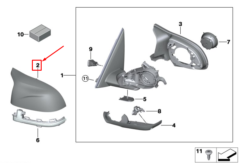 new bmw x3 m f97 front left door mirror carbon cap 51168077001 original