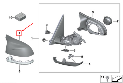 new bmw x3 m f97 front left door mirror carbon cap 51168077001 original