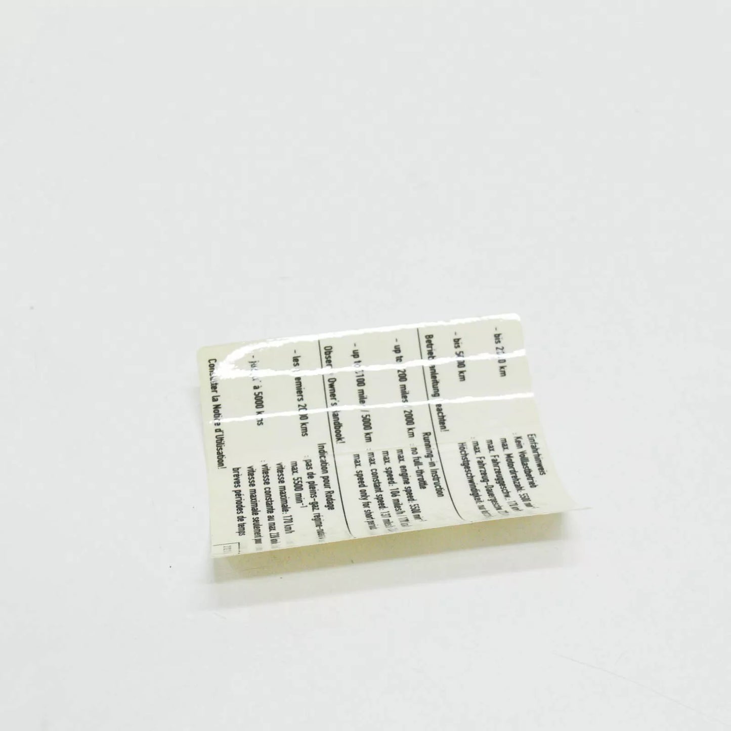 NEW BMW E39 E46 E60 E61N RUN IN INSTRUCTION BADGE EMBLEM 2122135 71212122135