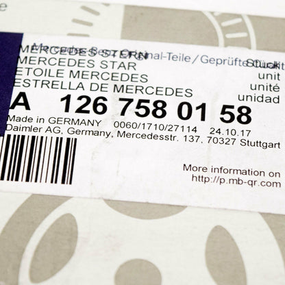 NEW MERCEDES BENZ S-CLASS W126 REAR TRUNK BOOT BADGE EMBLEM A1267580158 ORIGINAL