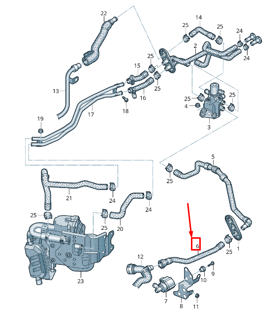 new audi q5 fy engine water coolant hose 80a122073a original