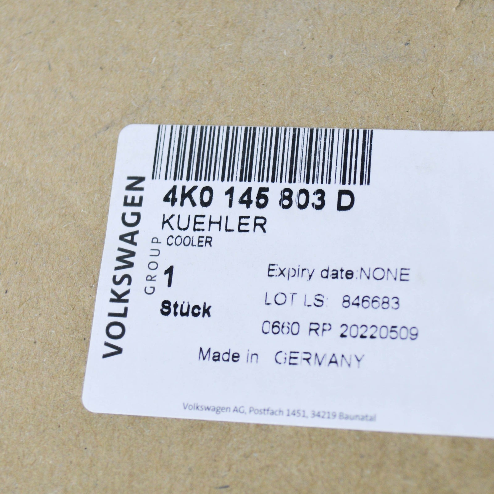 new audi a6 c8 charge air cooler radiator 4k0145803d original