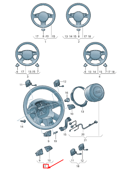 new audi a6 avant c7 steering wheel multifunction buttons 4g0951523cxha original