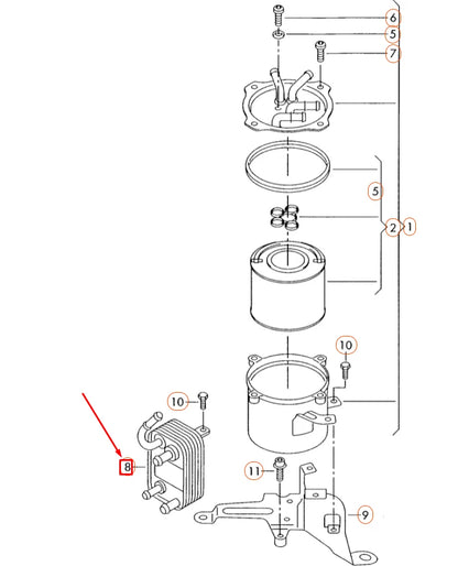 NEW AUDI Q7 4L FUEL COOLER 7L6203491D ORIGINAL