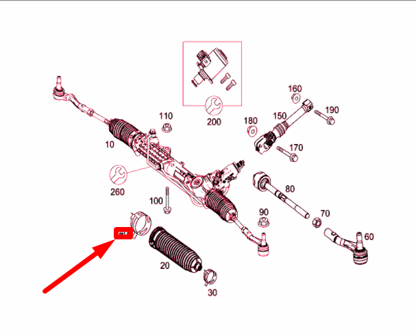 new mercedes-benz slk r172 steering rack boot clamp inside a2104630717 original