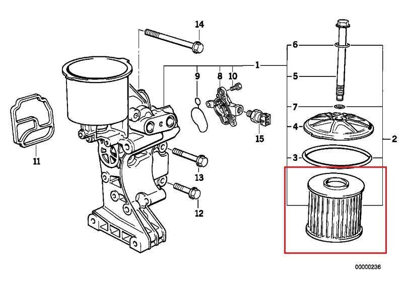 new bmw 3 e36 2.0i 110kw oil filter 11421730389 original