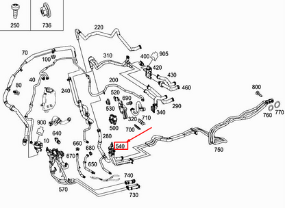 new mercedes-benz s w222 engine return hose a2228302396 original