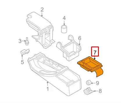 BMW 3 SERIES E46 CENTER CONSOLE ARMREST SUPPORT TRIM PAN 8248541 99-04 NEW