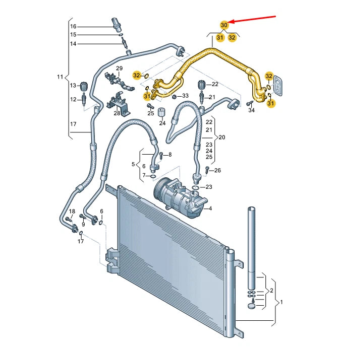 NEW VW ARTEON 3H7 COOLANT PIPE WITH INNER HEAT EXCHANGER LHD 5WB816738C ORIGINAL