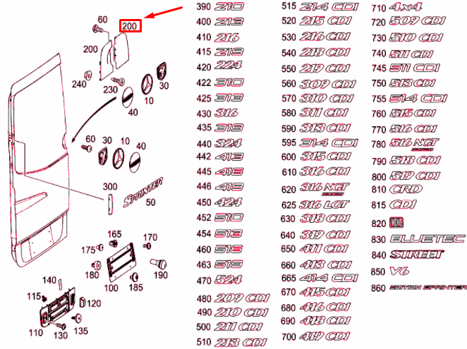 NEW MERCEDES-BENZ SPRINTER 906 REAR LEFT PANEL DOOR COVER A9067420030 ORIGINAL